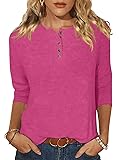 EADINVE Womens Crew Neck 3/4 Sleeve Tops Basic