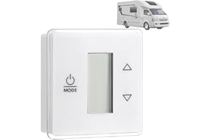 YJNAUPAI 3316250.712 RV Single Zone Wall Thermostat Replacement for Dometic for RV/Camper Conditioners - Precise Temperature Control w, Bright Blue Backlight Self-extinguishing(1PACK-White)