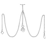 SIBOSUN Pocket Watch Double Albert Chain T Bar