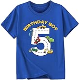 Goengmo 2-6 Years Birthday Boy Shirts Construction Excavator Cotton Short Sleeve T Shirt
