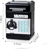 Thedttoy Digital Money Box Mini ATM Safe for Kids 3 4 5+ Black view 4