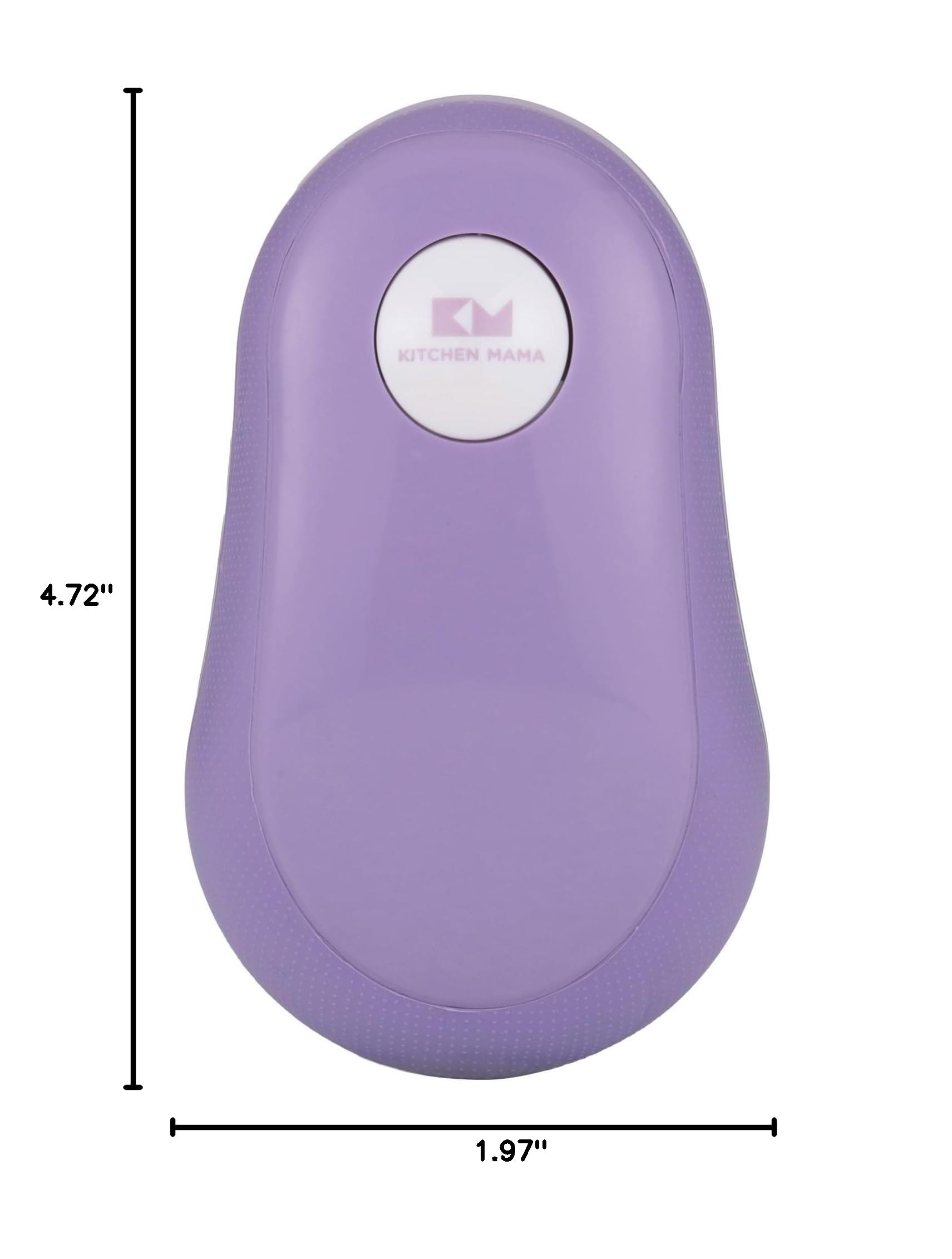Kitchen Mama One Touch Electric Can Opener: Open with Simple Press of A Button - Auto Stop As Task Completes, Ergonomic, Smooth Edge, Food-Safe, Battery Operated (Purple)