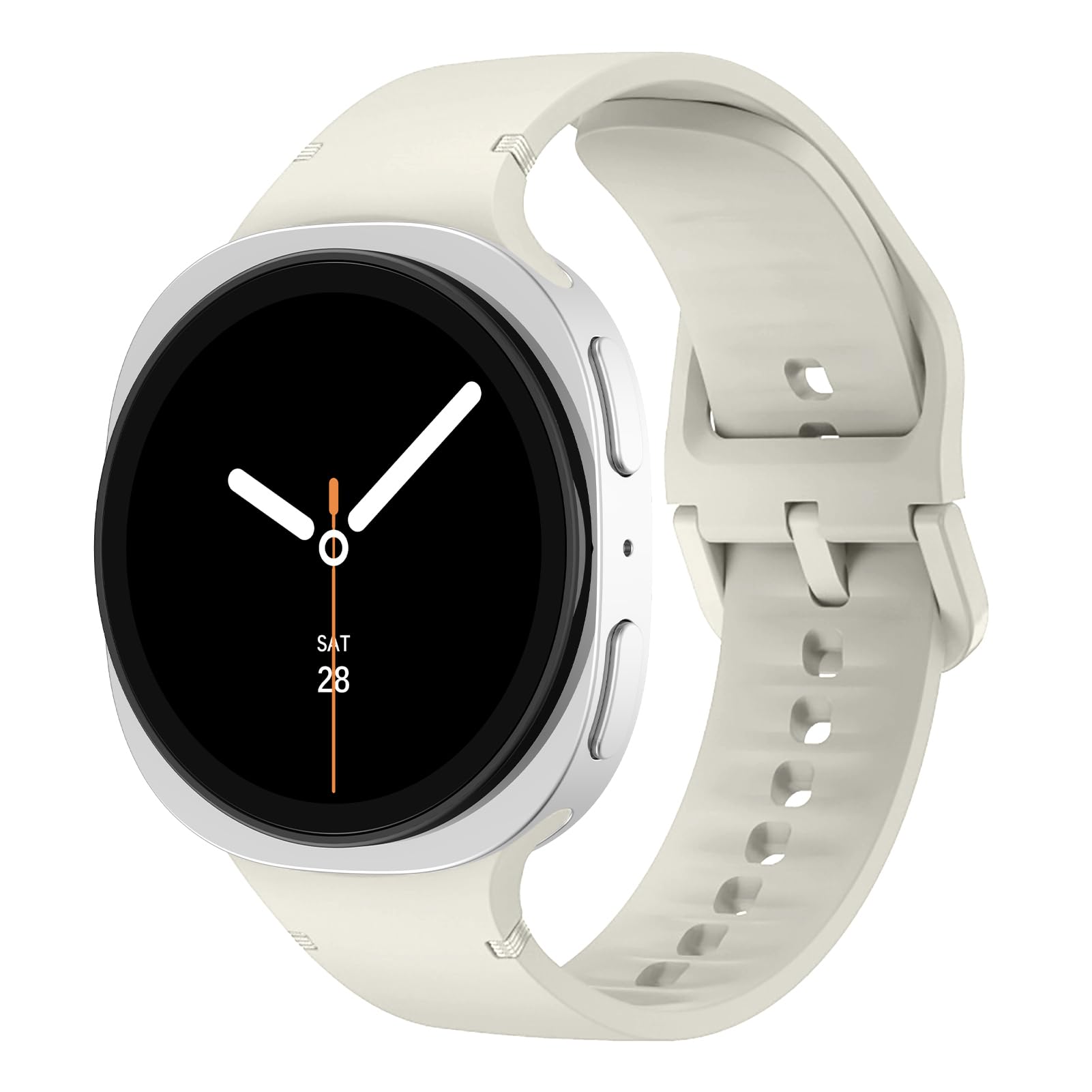 Silicone Bands for Samsung Galaxy Watch 8 Band 40mm 44mm Women Men, No Gap Soft Sport Replacement Strap for Samsung Galaxy Watch 8 Classic Band 46mm