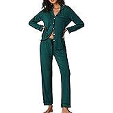 Ekouaer Pajamas Women's Long Sleeve Sleepwear Soft Button Down Loungewear Pjs Lounge Set Nightwear XS-XXL
