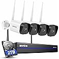 ANNKE Wireless Camera System, 16CH Expandable 4K Security NVR, 4Pcs 3MP Outdoor Cameras, 2-Way Audio, Dual-Band WiFi, Human Detection, IP66 Waterproof, 2TB HDD, Compatible with Alexa, 24/7 Protection