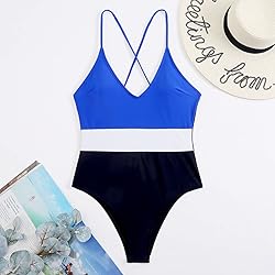DUOWEI Crystal Bikini Bodysuit Color Block Bikini