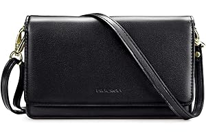 nuoku Crossbody Bag for Women Cellphone Little Purse with Credit Card Slots Lightweight Leather Wristlet Wallet