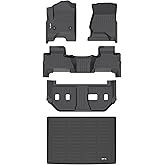 AIPOIL® Floor Mats & Cargo Liner Set for Chevy Chevrolet Suburban & GMC Yukon XL 2015-2020 All Weather Protection TPE Anti-Slip Automotive Full Set Custom Car Mats Accessories - Black