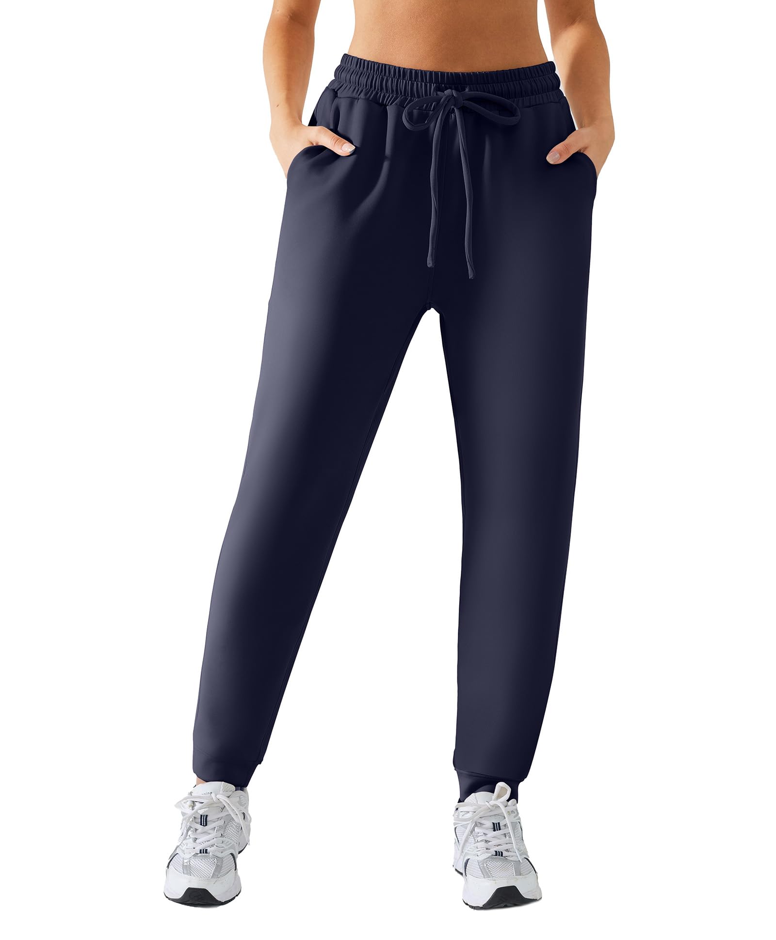 BRXL Modal Buttery Soft Sweatpants Pants for Women High Waisted Drawstring with Pockets Tapered Workout Lounge Joggers Blue