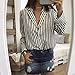 Vovotrade Women's Long Sleeve V Neck Striped Printed Casual Blouse Tops