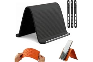 Portable Foldable Silicone Phone Holder, Flexible Silicone Aluminum Phone Stand, Bendable Rollable Foldable Design, Multi-Ang