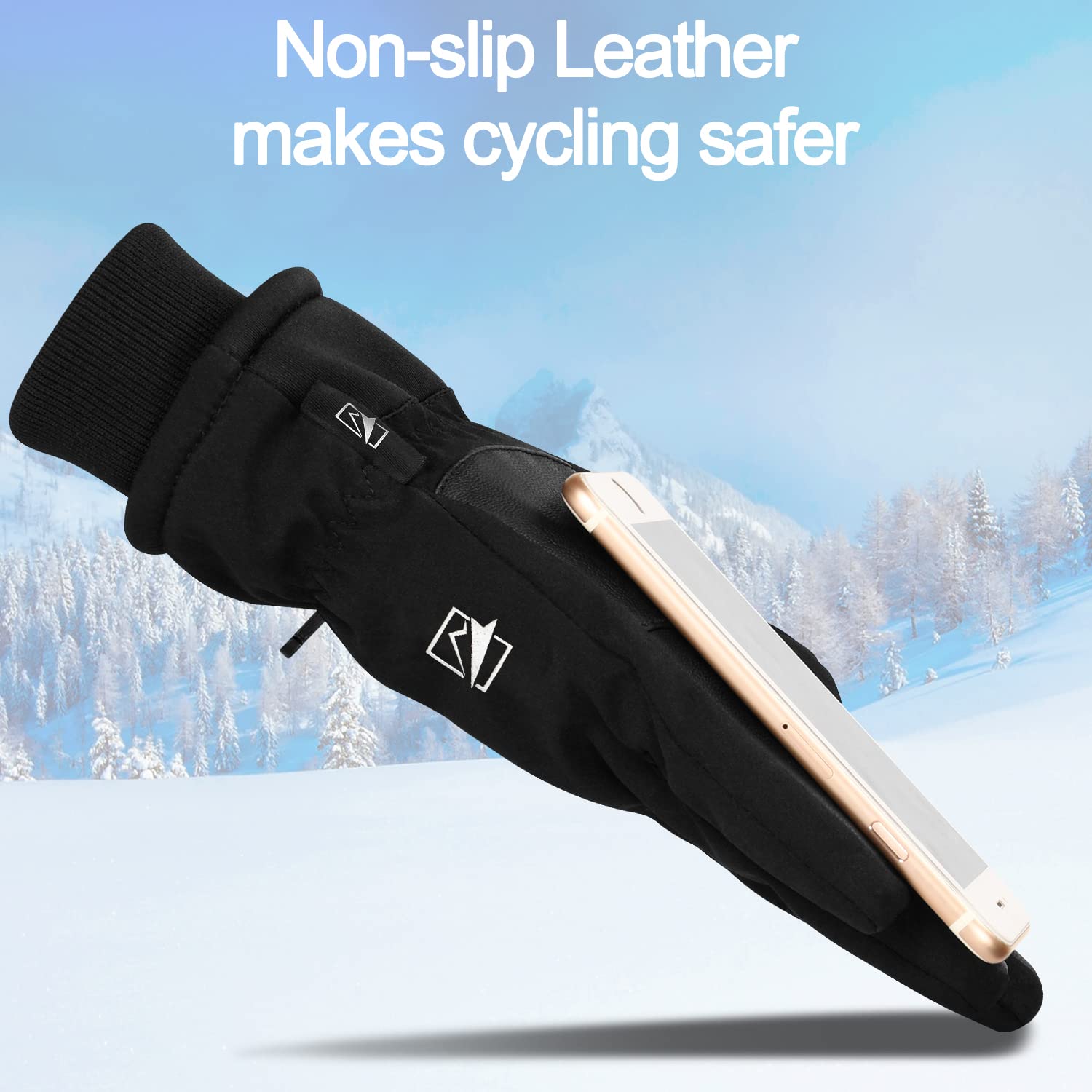 TOLEMI Winter Gloves, -20℉ Waterproof Ski Gloves 3M Thermal Gloves Touchscreen Gloves Snowboarding Insulated Gloves for Cycling Running Climbing Hiking Outdoor Sports(Black, M)