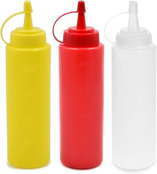 Bouteille Sauce Plastique Bouteille À Sauce, 4 Bouteilles Condiments 500 Ml, Flacons Plastique Avec Bouchon Pour Sauce Tomate, Salade, Sauce Barbecue, Huile Pot A Sauce