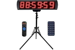 GAN XIN Race Clock with Tripod for Running Events, Large LED Stopwatch with Remote,Countdown/Count up Gym Timer for Home,Wall Digital Time Clocks