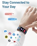 Amzhero Health Fitness Tracker 24/7 HR SpO2 BP Sleep 5ATM 24 Modes view 6