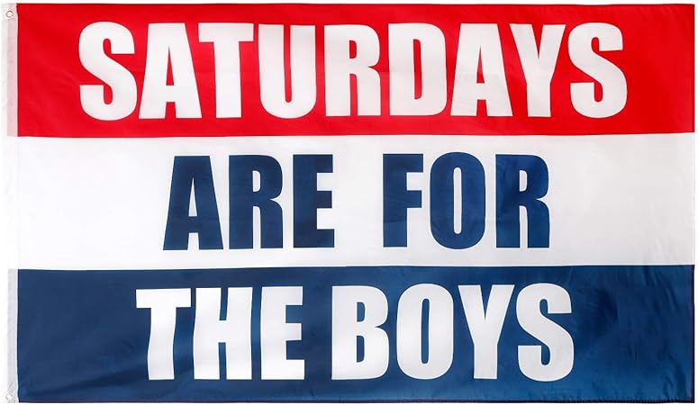 Amazon.com: Oxpecker Saturday son para la bandera de los niños, bandera de los sábados de 9.8 x 4.9 ft, para interiores y exteriores, decoración de habitaciones, para la universidad, fútbol, fraternidades: Jardín