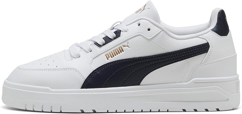 Baskets Shuffle Downtown Unisexes, Puma Blanc, Bleu Marine, Or PUMA, 40.5 EU