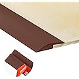 10Ft Carpet Floor Transition Strip, Self Adhesive Floor Edging Trim Strip, PVC Threshold Cover for Doorway, Floor Divider Strip Suitable for Threshold Transitions with a Height Less Than 5 mm - Coffee