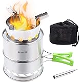 HIKPEED Camping Stove Portable Wood Stove Stainless Steel Folding Backpacking Stove for Outdoor Camp Survival Hiking Picnic w