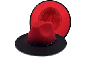Willheoy Wide Brim Fedora Hats for Women & Men Two Tone Felt Hat Gradient Dress Hat