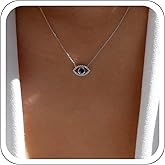 YienDoo Funky Evil Eye Crystal Choker Necklaces Statement Green/Blue Demon Eye Pendant Necklace Boho Evil Eye Emerald/Sapphire Rhinestone Charm Necklace Jewelry for Women and Girls