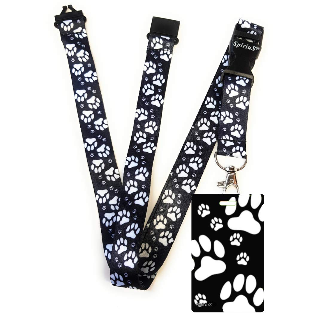 SpiriuS Lanyard Neck Strap with Unique Badge Holder (Unique Animal Paws)