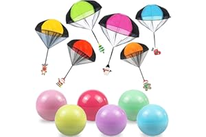 Anditoy 6 Pack Christmas Parachute Toys in Capsules Throwing Toy for Kids Boys Girls Christmas Stocking Stuffers Gifts