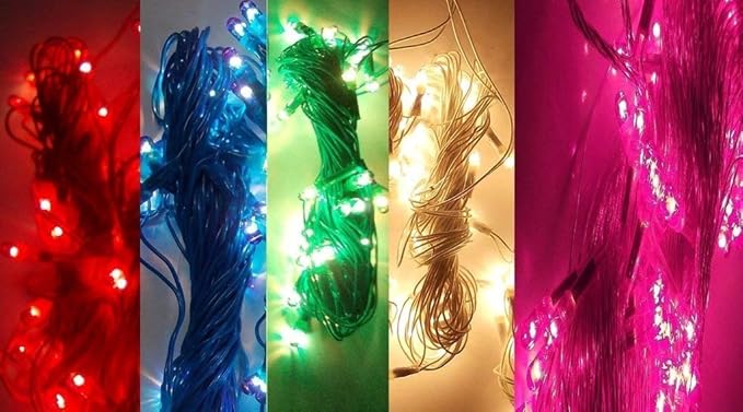 FIZZYTECH Seasonal Indoor String Lights, 5 Meter Multicolour Rice- Set of 10