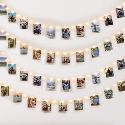Kolpop 100LED Photo Clip String Lights 10M 60 Clips Battery Powered