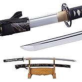 CANGDT Katana Sword, Traditional Handmade Sword, Real 9260 Spring Steel Full Tang Katanas, Authentic Japanese Samurai Swords, for Practice, Training, Performance and Collection