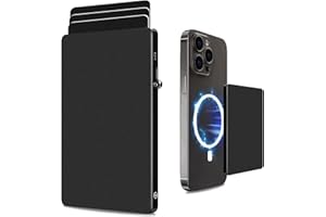 MPVWALT Magnetic Wallet Card Holder for Magsafe,Ultra-thin Card Holder Compatible with iPhone 15/14/13/12 Series,Minimalist Slim Pop Up Wallet for Magsafe Phone Wallet,RFID Blocking Aluminum Card Slot Case