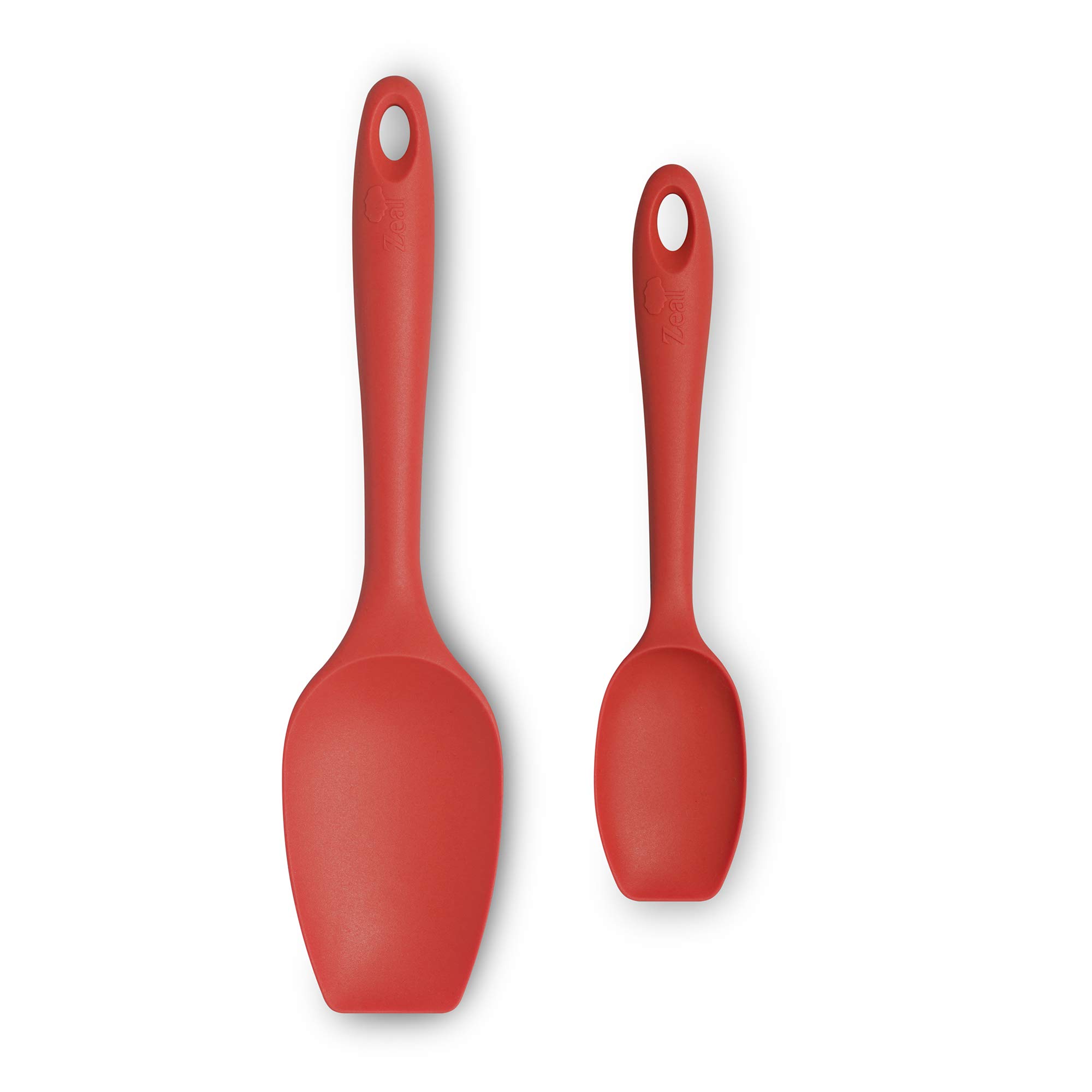 Zeal JSET1R Non-Stick Silicone Large & Small Spatula Spoon-Red