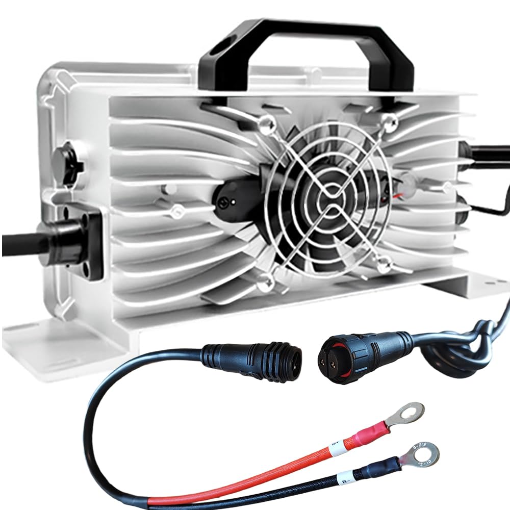 Photo 1 of 60V 15A Golf Cart Charger Lead Acid Battery Charger Waterproof Onboard with Ring Terminal Plug Output 74 Volts Max