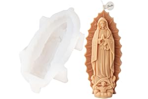 Xidmold Virgin Mary Candle Soap Mold, Virgin Mother Mary Silicone Mold for Fondant, Sculpture, Gypsum, Resin Art, Home Decor (A)