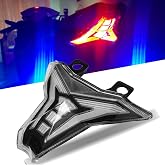 DREAMIZER LED Motorcycle Taillight,Smoke Black Motorcycle Tail Light with Brake Running Turn Signals Compatible with Kawasaki Ninja ZX-6R ZX-10R