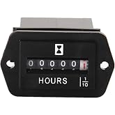 AIMILAR DC 6-80V Mechanical Hour Meter for Generator Boat Tractor Motocross | Mechanical hour meter DC 6-80V, auto rollover counter max 99999.9hr for generator, boat, tractor &amp; motocross