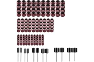 132 Pcs ​Drum Sander Set with Free Box Including 120 Pieces Nail Sanding Band Sleeves and 12 Pieces Drum Mandrels for Dremel 