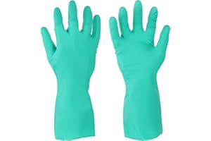 MECCANIXITY Nitrile Chemical Resistant Gloves Industrial Gloves Anti-Slip Protective Safety Work Glove for Cleaning