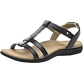 Rihero Women's Orthopedic Arch Support Sandals Orthotic Comfortable Walking Casual Adjustable Summer Beach Flat Sandals