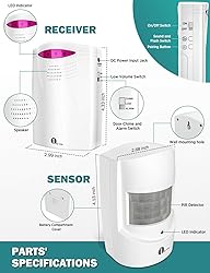 Driveway Alarm Wireless Outside, 1byone Motion