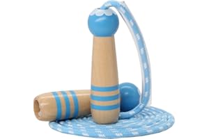 ACEONE Jump Rope Kids, 7ft Adjustable Cotton Skipping Rope with Wooden Handle for Boys and Girls Fitness Outdoor Exercise