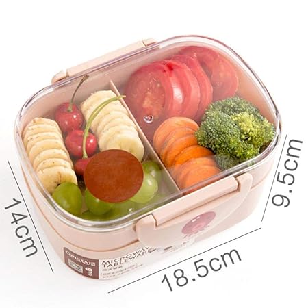 KIU Lunch Box microondas portátil Doble contenedor de Comida Fruta ...
