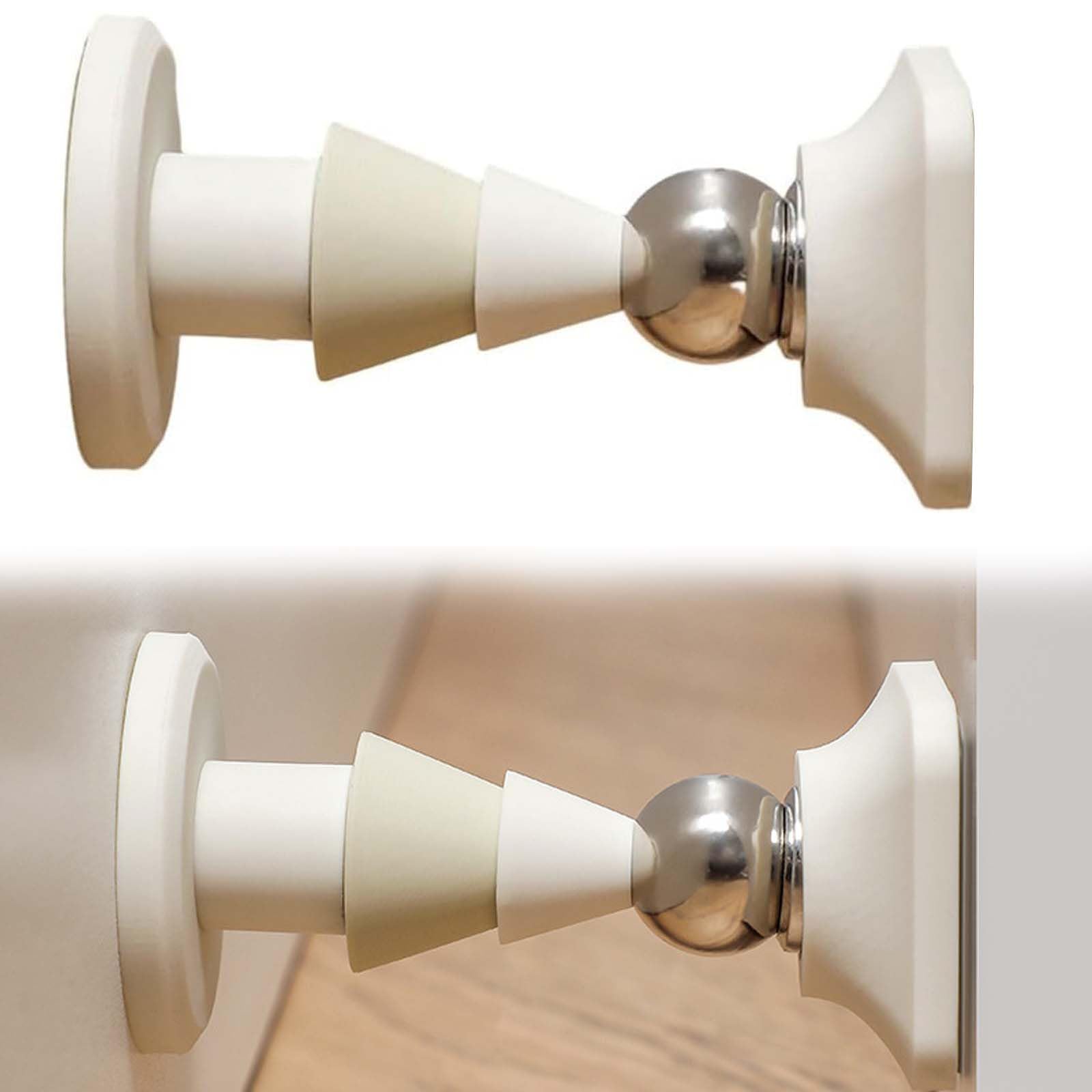 EnixwH Magnetic Door Stop, Magnetic Floor Door Stop, Cute Magnetic Floor Doorstop, Buddy Decorative Doorstop, for Balcony Bedroom Kitchen Bathroom Office Hotel (White)