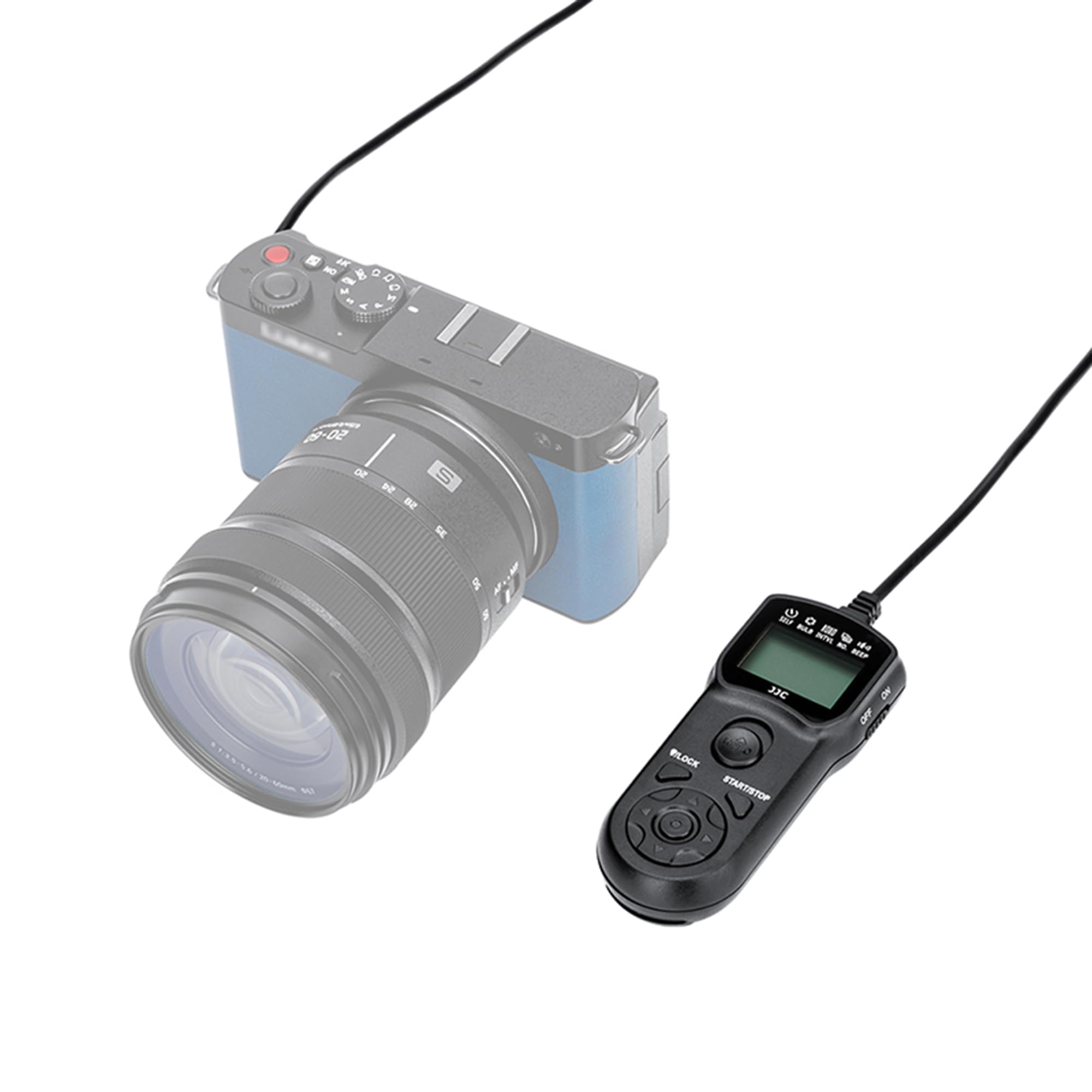 JJC Multi-function Timer Remote Control with Tripod Holder Clamp for Panasonic LUMIX S9, G100D Mirrorless Camera