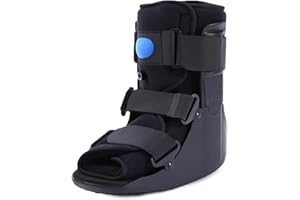 Veanvoky Inflatable Walking Boot, Air Cam Walker Fracture Boot Orthopaedic boot for Sprained Ankle, Short Air Walker Brace for Broken Foot Achilles Tendon Injury Black (Small)