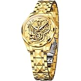 OUPINKE Women’s Automatic Watch Rose Gold Diamond Dial Luxury Elegant Wristwatch Sapphire Crystal Luminous Waterproof