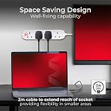 Masterplug 4 Socket Extension Lead 2m Cable Surge Protection Power LED White 13A view 5