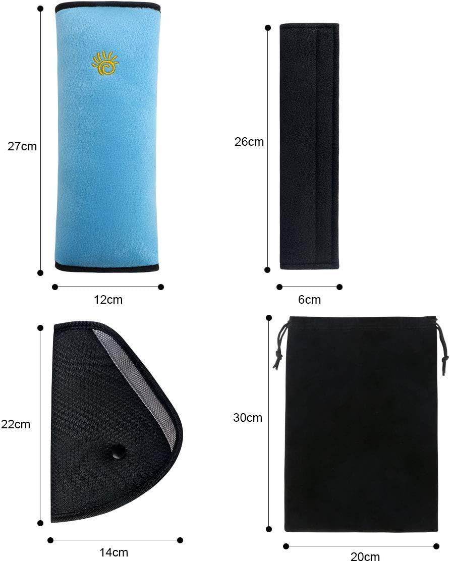 URAQT Car Seat Belt Pad, Seatbelt Pillow with Kids Seatbelt Adjuster - Image 3
