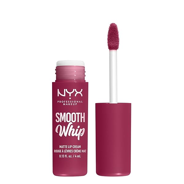NYX PROFESSIONAL MAKEUP SMOOTH WHIP MATTE LIP CREAM, LONG LASTING, MOISTURIZING, VEGAN LIQUID LIPSTICK – FUZZY SLIPPERS (WARM PLUM)