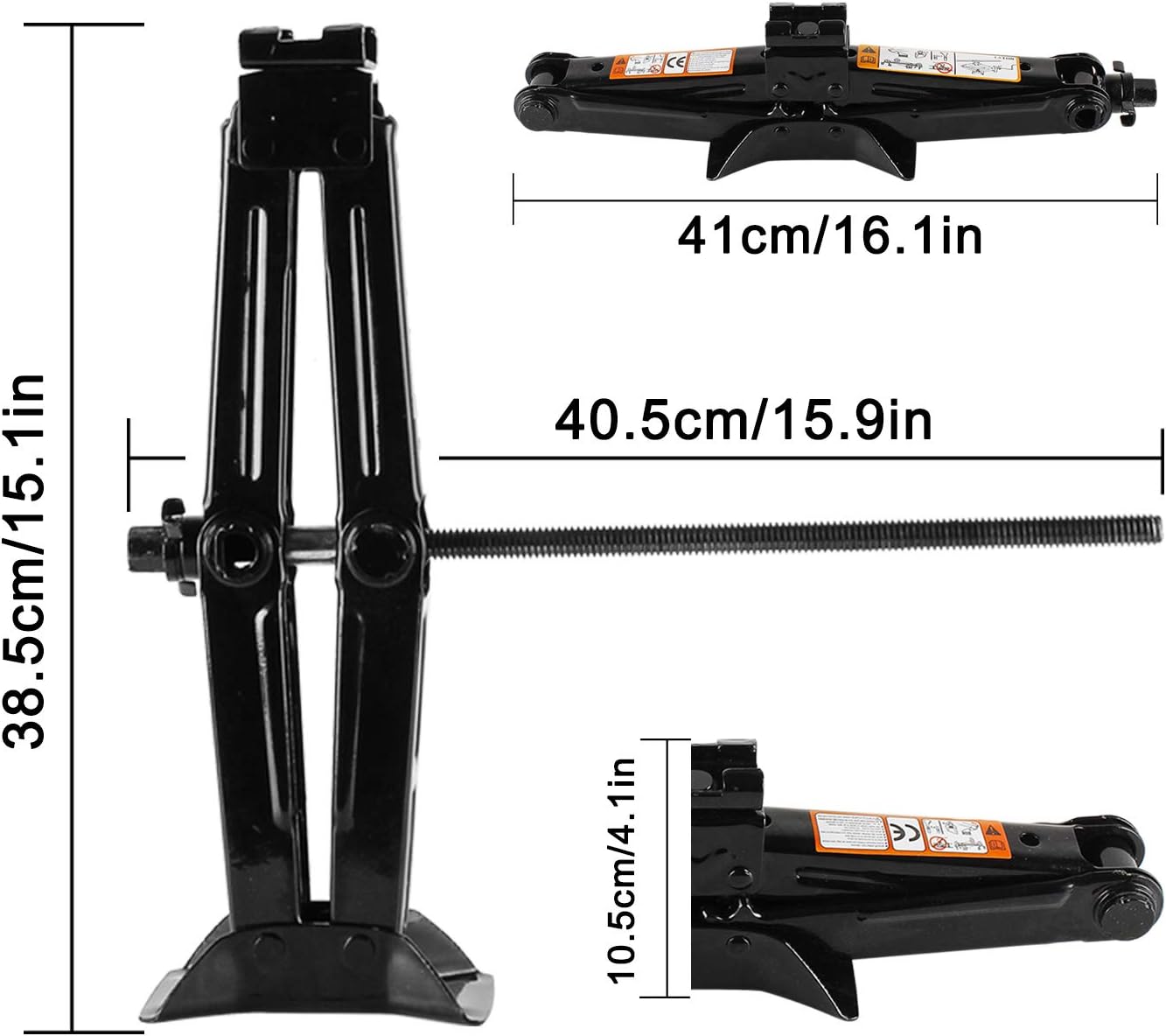 NovelBee Scissor Jack with Hand Crank,Max 2T 4,409lb Load Capacity,Lift